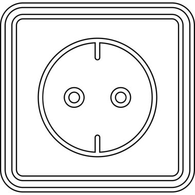 Elektrik soketi simgesi. Web için soket vektör simgesinin özet çizimi