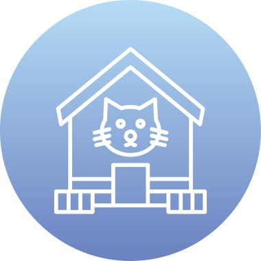 Kedi. Web simgesi basit illüstrasyon