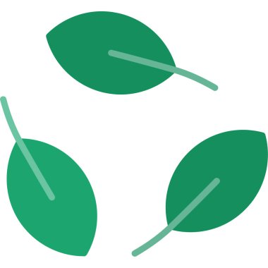 Düz biçimli yeşil yaprak ekoloji simgesi