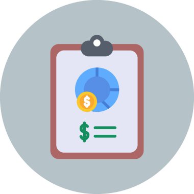 Dolar Düz Çember Vektör Simgesi Tasarımı