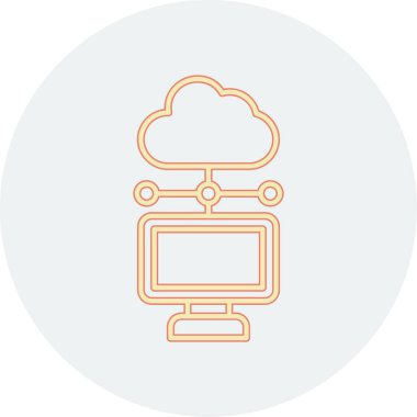 bulut teknolojisi ikon vektör illüstrasyonu