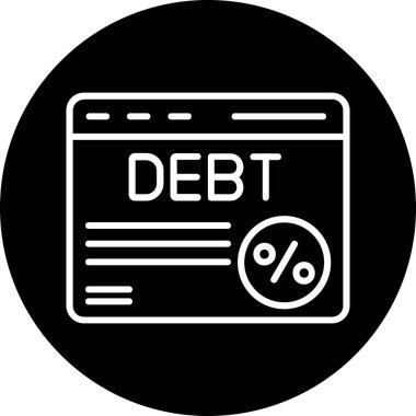 Borç simgesi vektör illüstrasyonu