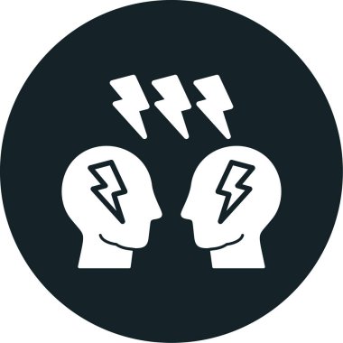 beyin ve şimşek vektörü simgesi