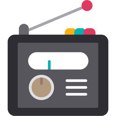 Radyo. Web simgesi basit illüstrasyon