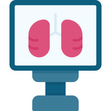 Bilgisayar monitörü. Web simgesi basit illüstrasyon