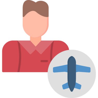 Uçak uçuş simgesi düz stil