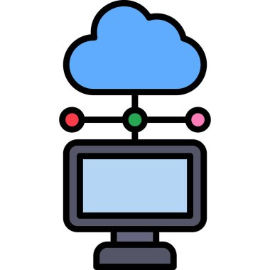 Bulut. Web simgesi basit illüstrasyon