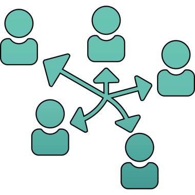 Sosyal ağ ikonu olan iş adamları. vektör çizimi tasarımı