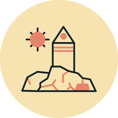 Roketin bir simgesinin vektör çizimi