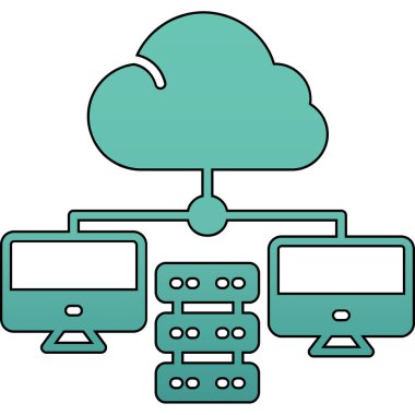 Bulut hesaplama teknolojisi vektör illüstrasyon tasarımı