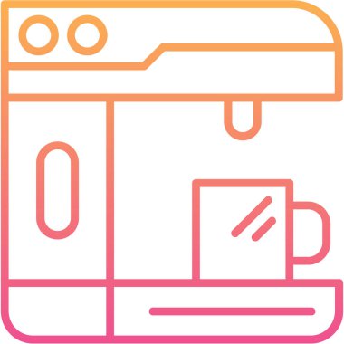 kahve makinesi simge vektör çizim