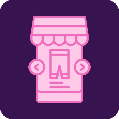 Mağaza. Web simgesi basit illüstrasyon