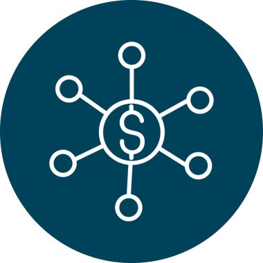 Dolar işareti simgesi, vektör çizimi