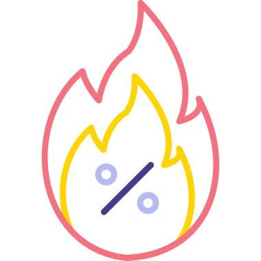 Ateş ikonu. sınır ateş vektör işareti