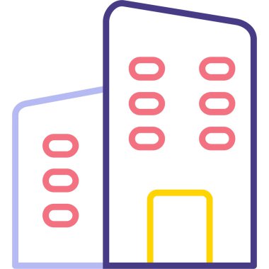 Bina. Web simgesi basit illüstrasyon