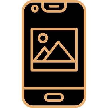 Moda biçimi izole edilmiş arka planda cep telefonu simgesi