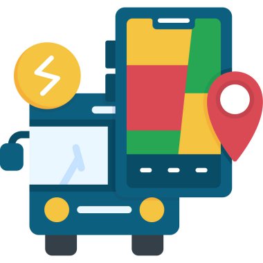 Otobüs. Web simgesi basit illüstrasyon