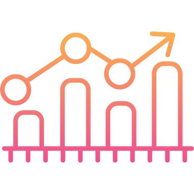 grafik büyüme simgesi. Web için basit grafik büyüme vektör simgeleri çizimi