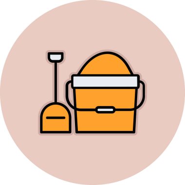 Bir kova simgesinin vektör illüstrasyonu