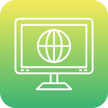 Benzersiz küresel ağ vektör çizgisi simgesi