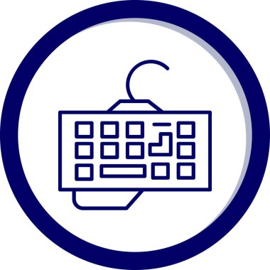 Bir alışveriş çantasının mavi ve beyaz çizgi simgesinin vektör çizimi