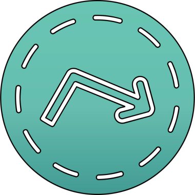 Yol simgesi renk ana hatları vektörü