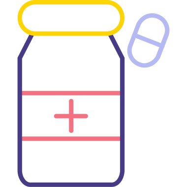 İlaç. Web simgesi basit illüstrasyon