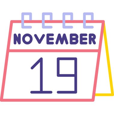 Takvimin tek bir takviminde, beyaz arkaplanda basit satır simgesi bulunan 20 Kasım tarihi