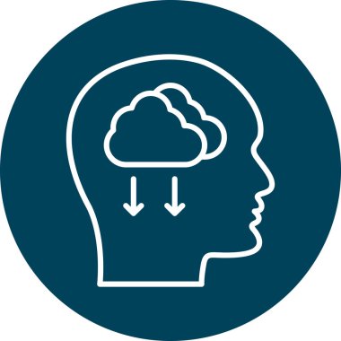 Beyin. Web simgesi basit illüstrasyon