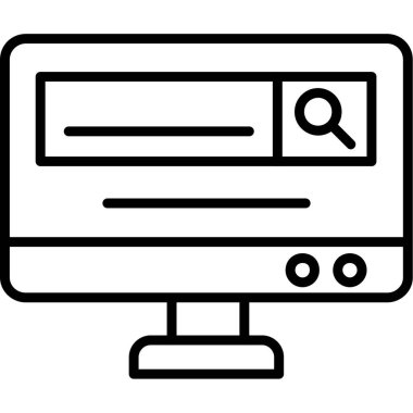 Web tarayıcı simgesi ana hatları vektörü. bilgisayar