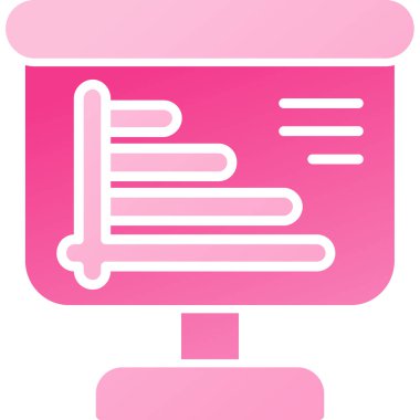 Pembe rengin izole edilmiş tek bir simgesinin vektör çizimi