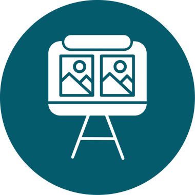 Benzersiz fotoğraflar kamera kabartma vektör simgesi