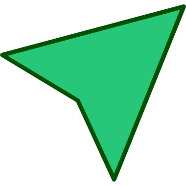 Aşağı ok vektör simgesi. Stil düz simge sembolü, eko yeşil renk, beyaz arka plan.