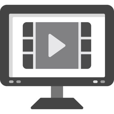 Video oynatımını simge vektör çizim