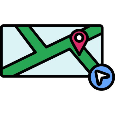 harita simgesi vektör illüstrasyonu