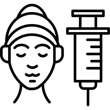 Şırıngası ve aşısı olan bir adam, vektör çizimi, aşısı