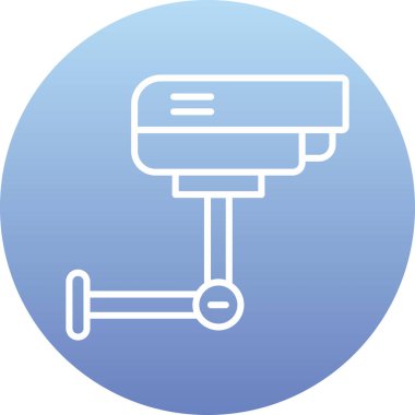 Kapalı devre televizyon. Web simgesi basit illüstrasyon