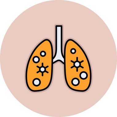 Ciğerler. Web simgesi basit illüstrasyon