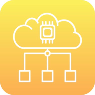 Düz biçimli bulut hesaplama teknolojisi simgesi