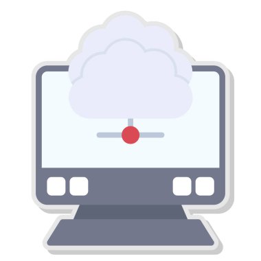 Bulut hesaplama düz vektör simgesi