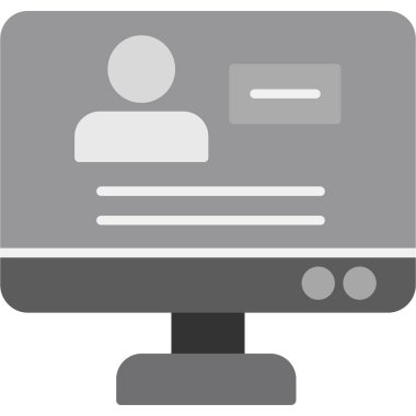 Web simgesi olan bilgisayar masaüstü, basit vektör illüstrasyonu