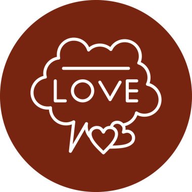 Kalp ve bulutun vektör illüstrasyon simgesi