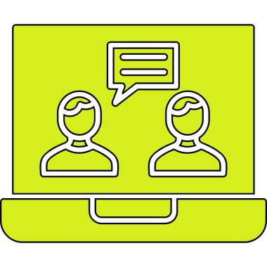 Sohbet ikonu. Web için basit bir iletişim vektör simgesi çizimi