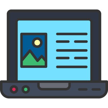 Bilgisayar monitörü simgesi. vektör illüstrasyonu