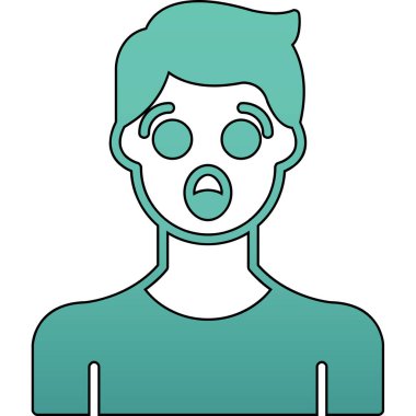 Maskeli ve covid 19 parçacıklı genç adam.