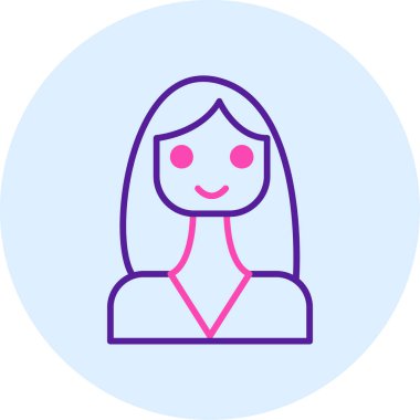 avatar kadın kişisi simgesi - taslak biçimi