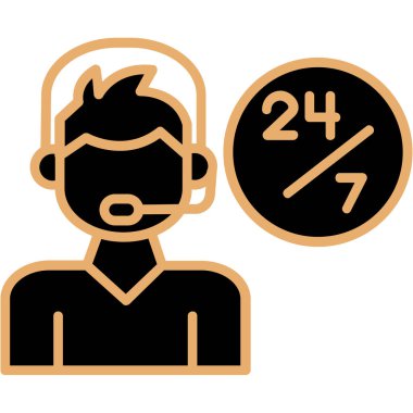 Müşteri hizmeti simgesi, vektör illüstrasyonu