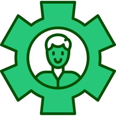 Çark simgesine sahip mühendislik ana hatları doldurulmuş