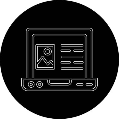 Dizüstü bilgisayar simgesi vektör çizimi