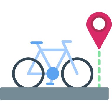 bisiklet konumu haritası simgesi düz biçimli